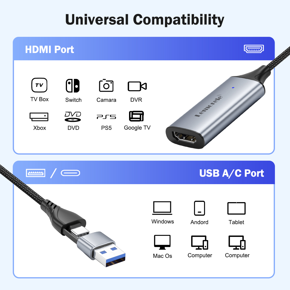 Lemorele USB 2.0 Video Capture - Gaming Console With Phone review and price